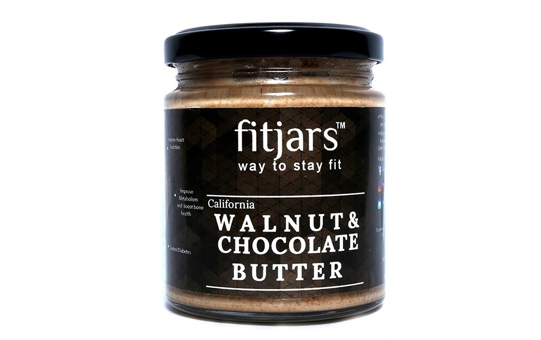 Fitjars California Walnut & Chocolate Butter   Glass Jar  200 grams